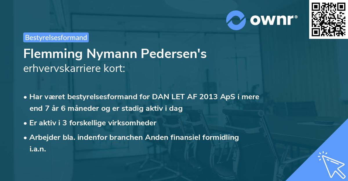 Flemming Nymann Pedersen's erhvervskarriere kort