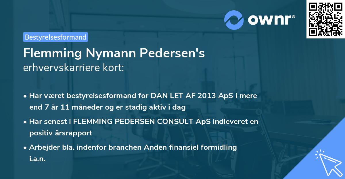 Flemming Nymann Pedersen's erhvervskarriere kort
