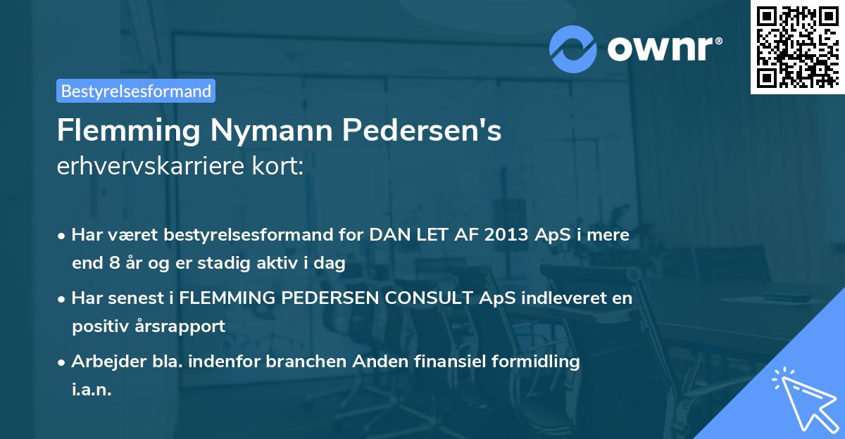 Flemming Nymann Pedersen's erhvervskarriere kort