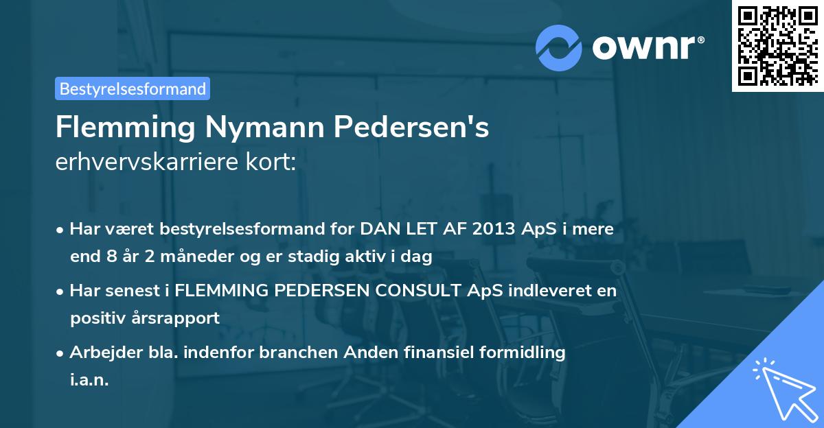 Flemming Nymann Pedersen's erhvervskarriere kort