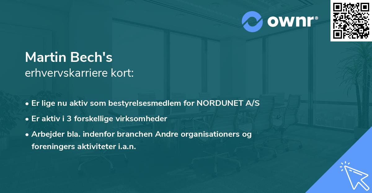 Martin Bech's erhvervskarriere kort