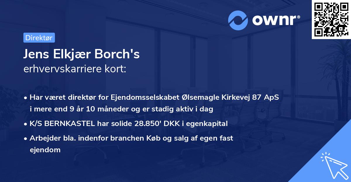 Jens Elkjær Borch's erhvervskarriere kort