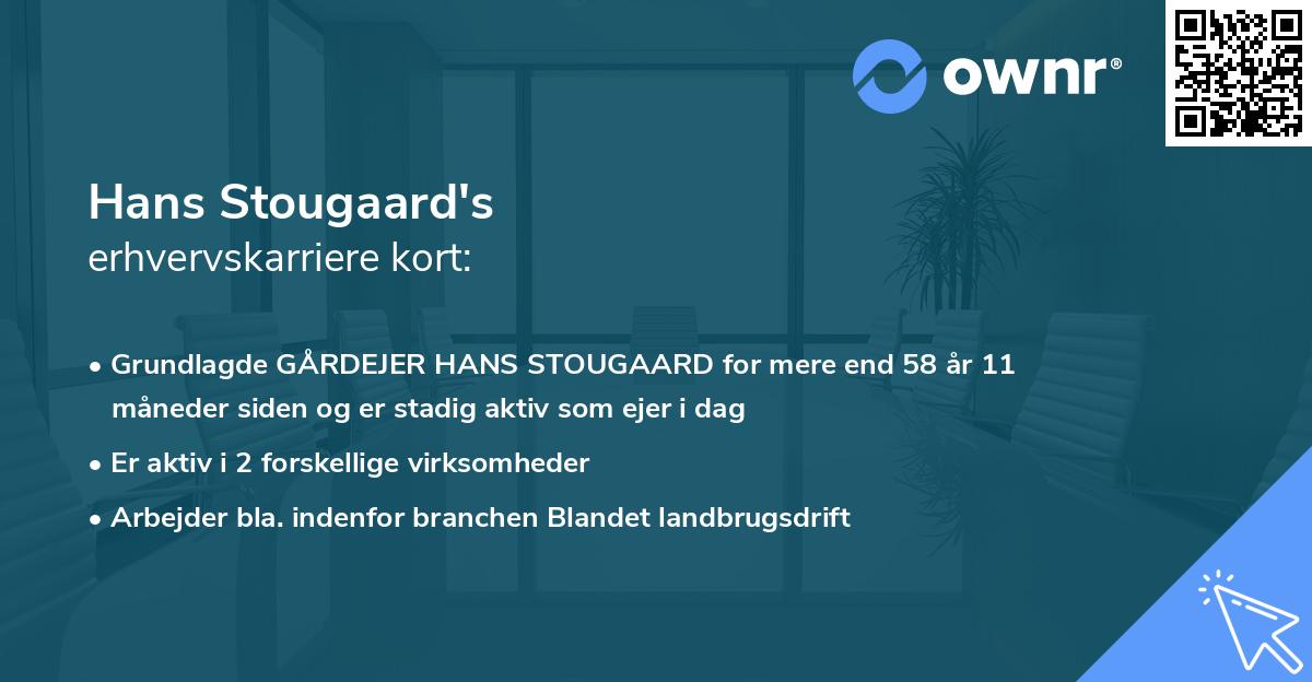 Hans Stougaard's erhvervskarriere kort
