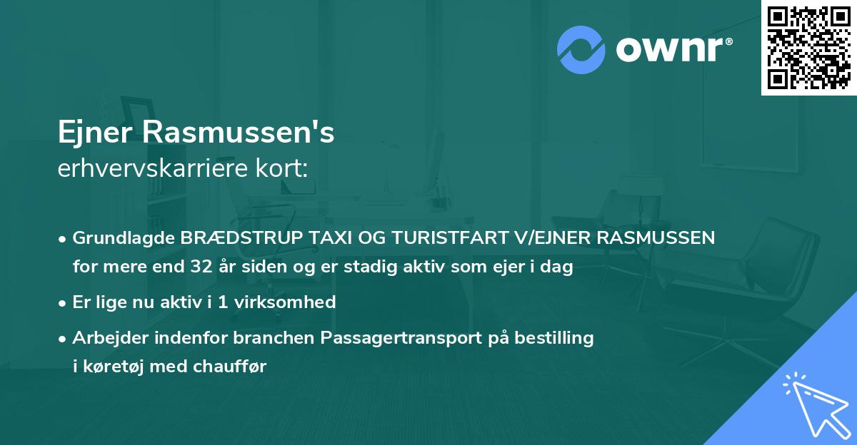 Ejner Rasmussen's erhvervskarriere kort