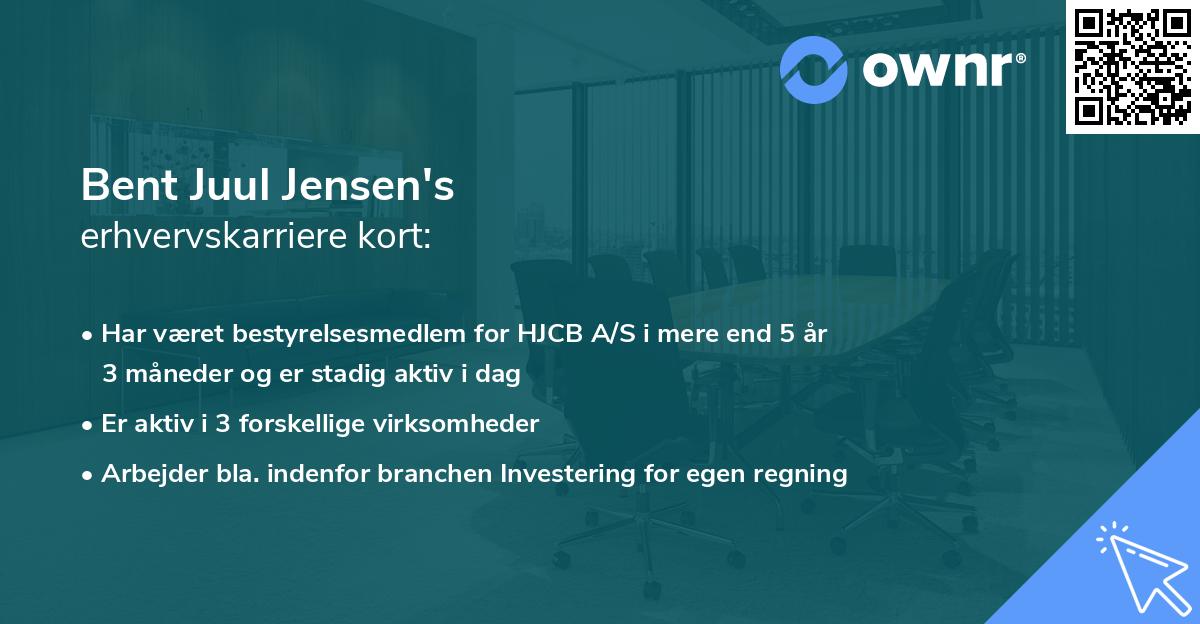 Bent Juul Jensen's erhvervskarriere kort
