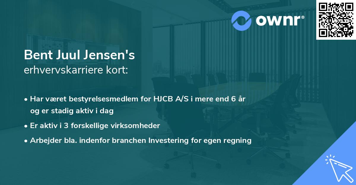 Bent Juul Jensen's erhvervskarriere kort