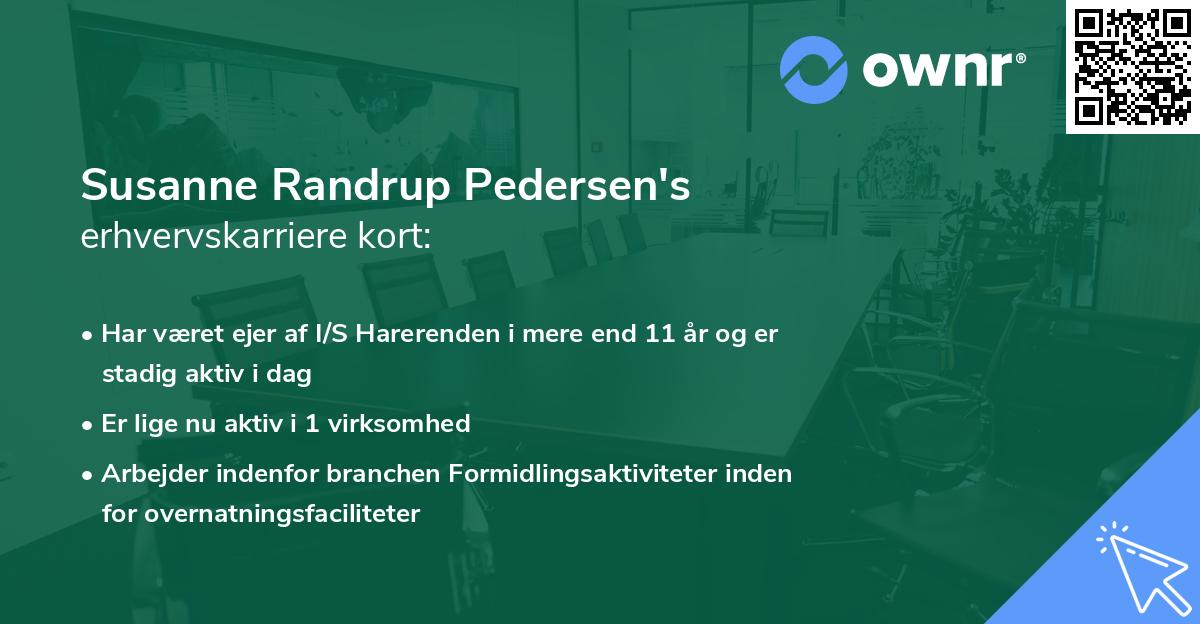 Susanne Randrup Pedersen's erhvervskarriere kort