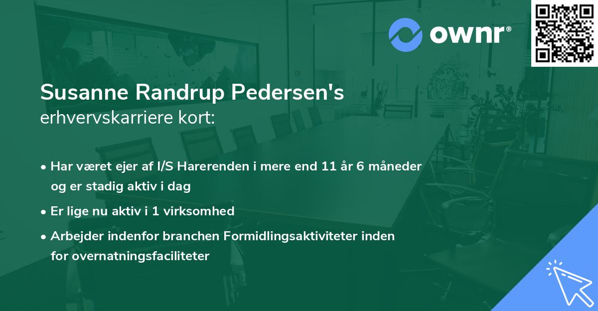 Susanne Randrup Pedersen's erhvervskarriere kort