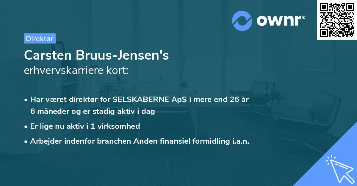 Carsten Bruus-Jensen's erhvervskarriere kort