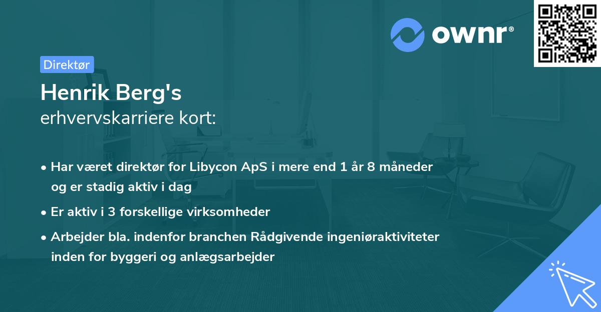 Henrik Berg's erhvervskarriere kort