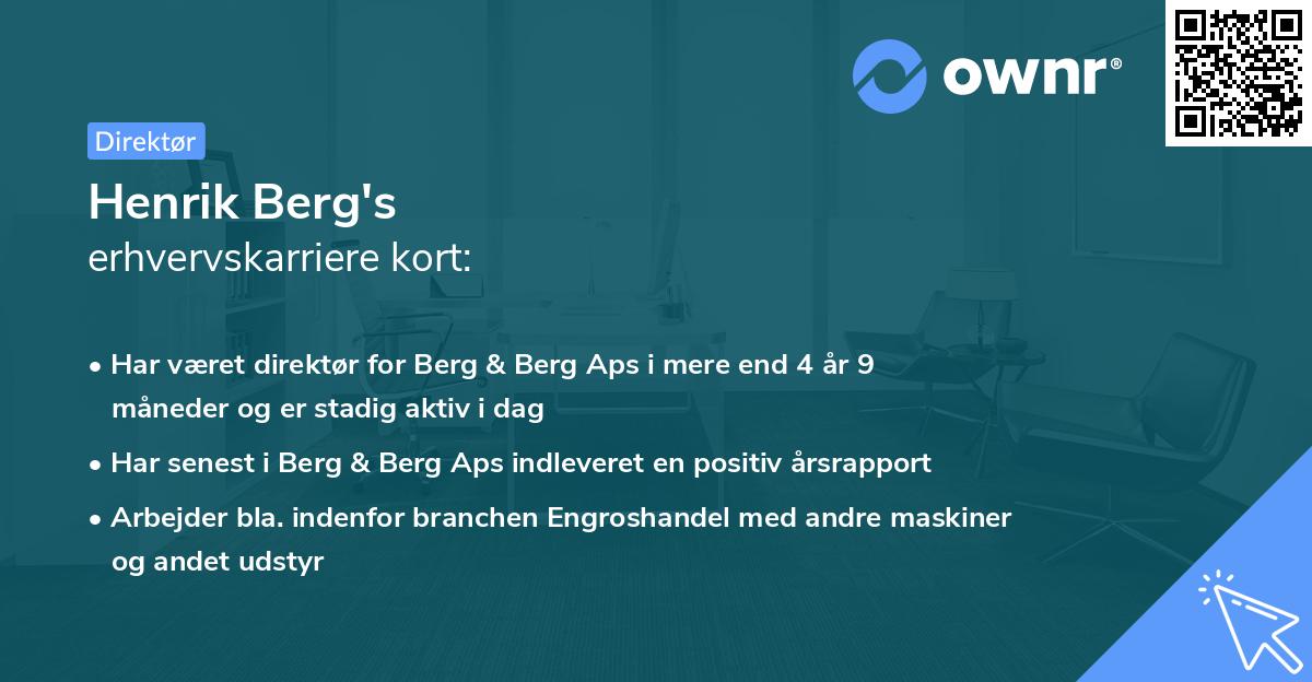 Henrik Berg's erhvervskarriere kort