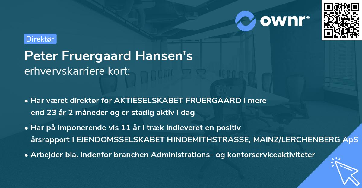Peter Fruergaard Hansen's erhvervskarriere kort