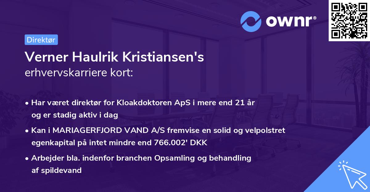 Verner Haulrik Kristiansen's erhvervskarriere kort