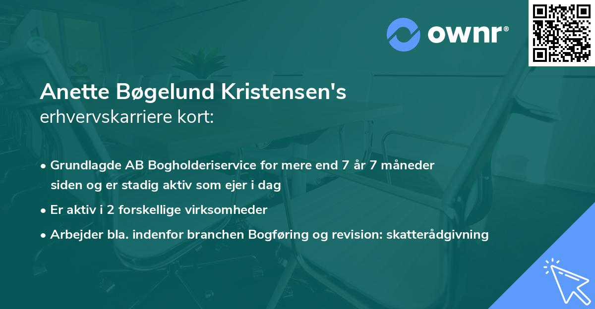 Anette Bøgelund Kristensen's erhvervskarriere kort