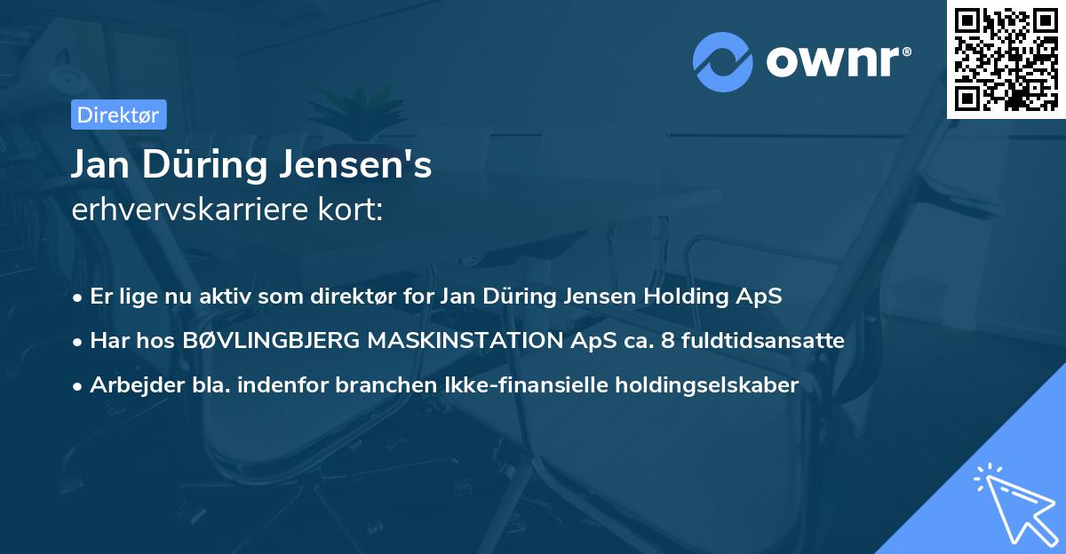 Jan Düring Jensen's erhvervskarriere kort