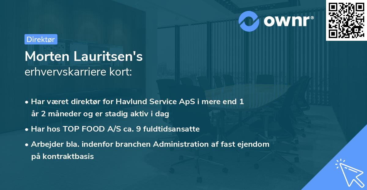Morten Lauritsen's erhvervskarriere kort