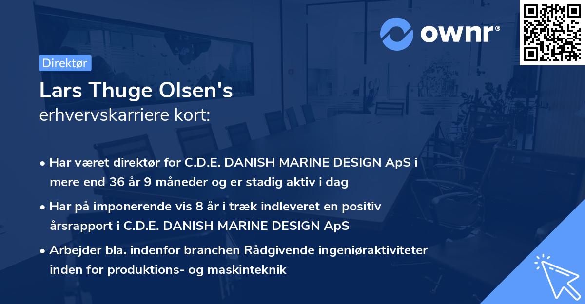 Lars Thuge Olsen's erhvervskarriere kort