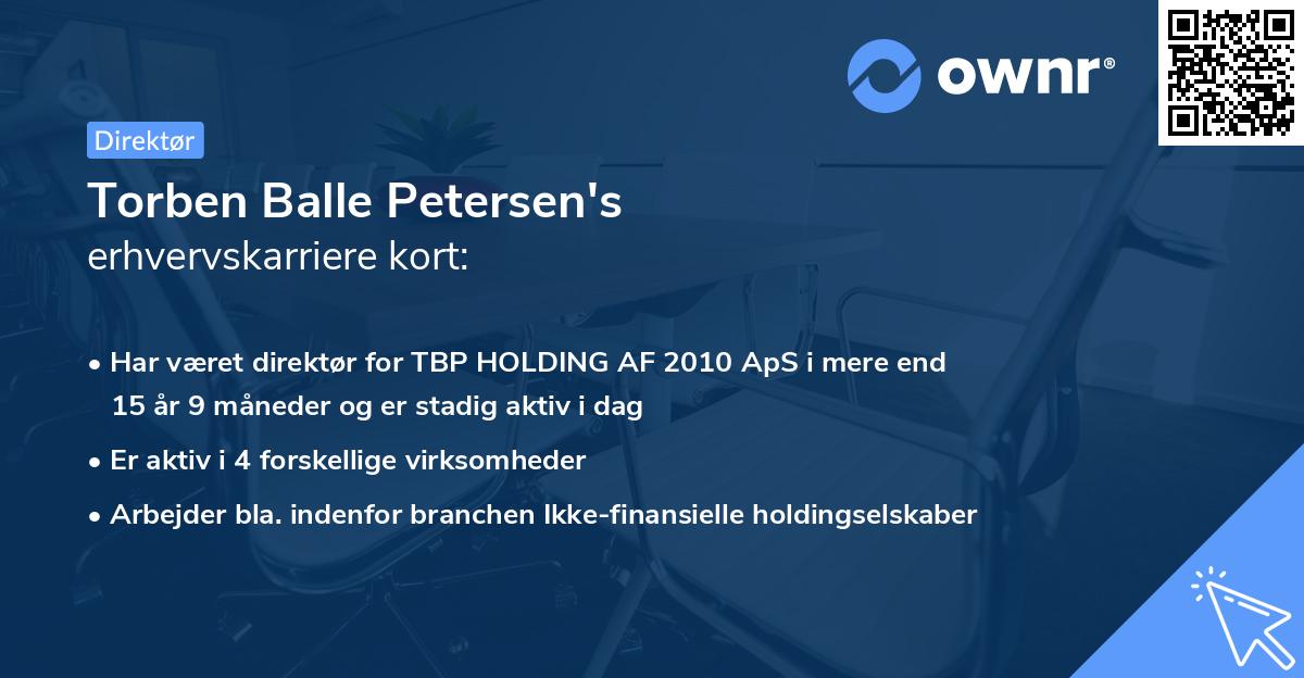 Torben Balle Petersen's erhvervskarriere kort