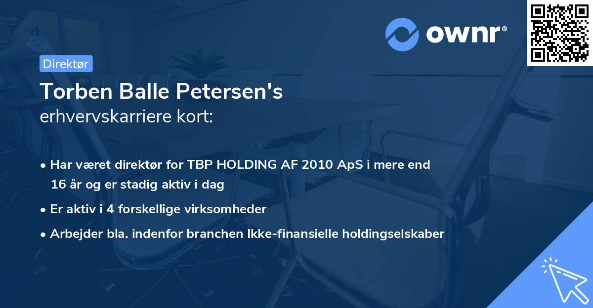 Torben Balle Petersen's erhvervskarriere kort