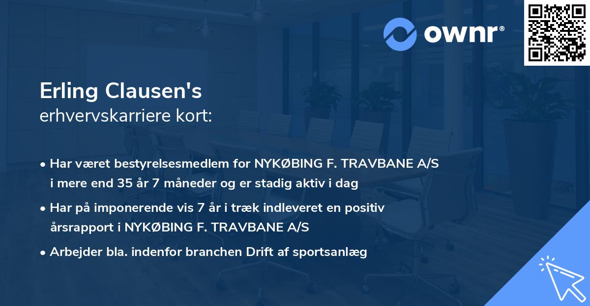 Erling Clausen's erhvervskarriere kort