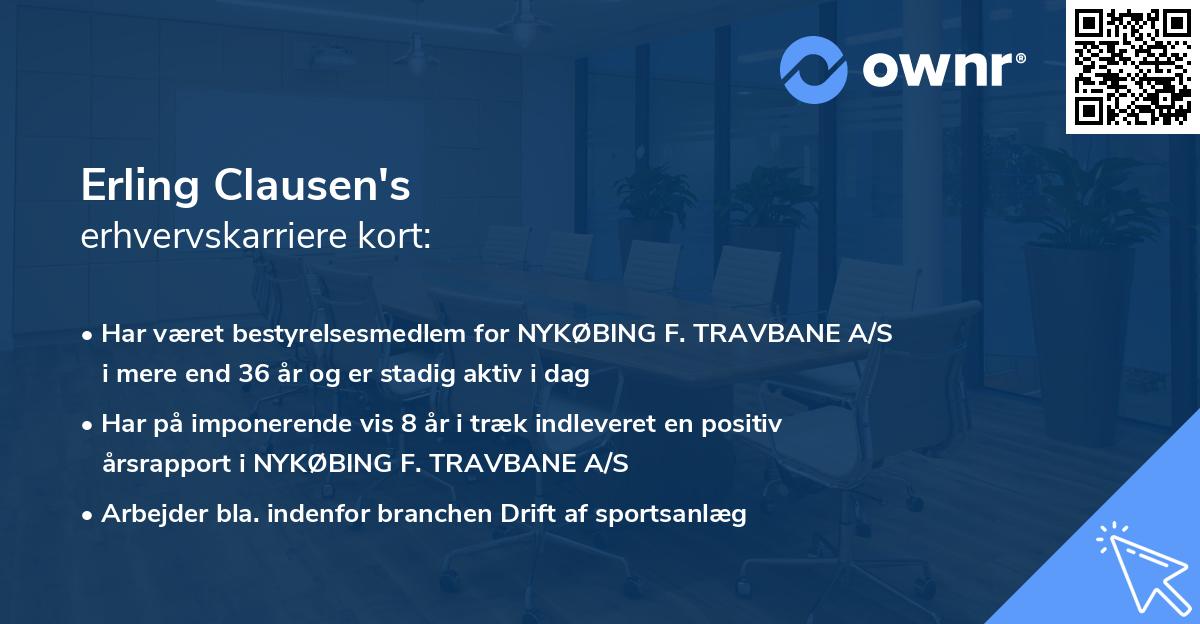 Erling Clausen's erhvervskarriere kort