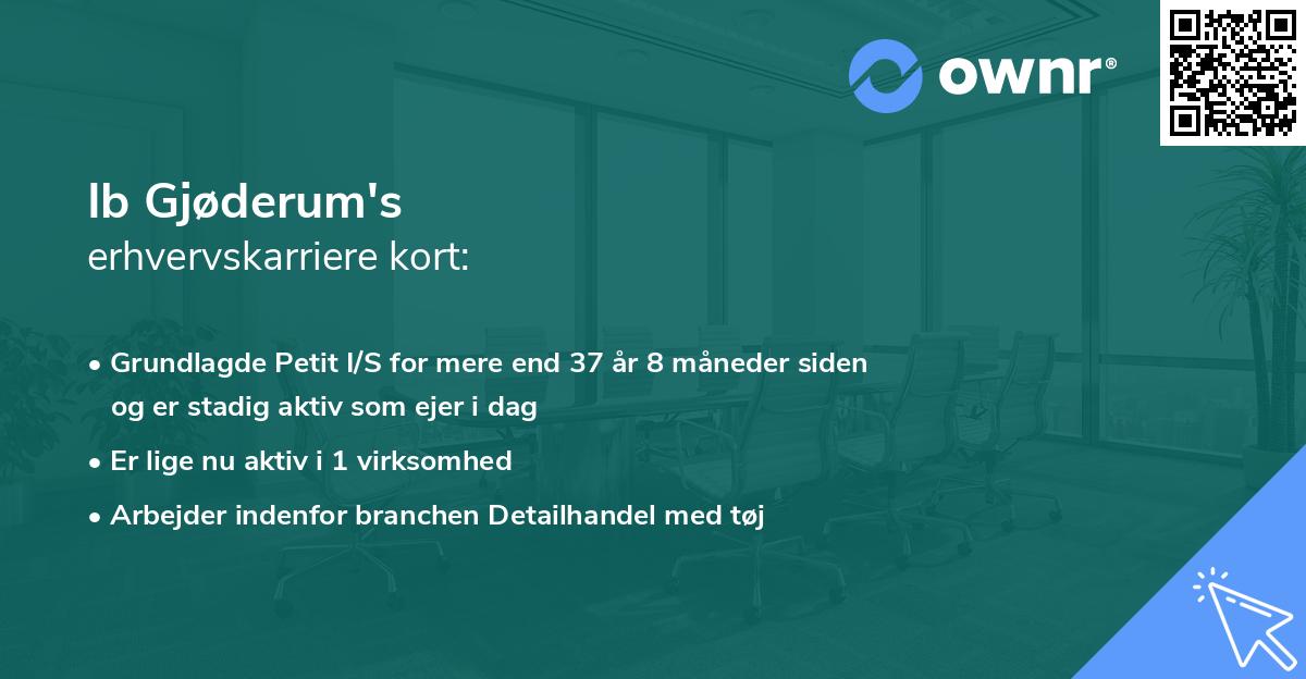 Ib Gjøderum's erhvervskarriere kort