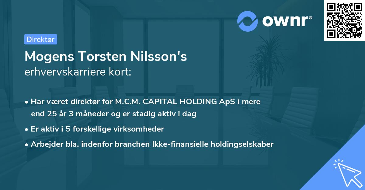 Mogens Torsten Nilsson's erhvervskarriere kort