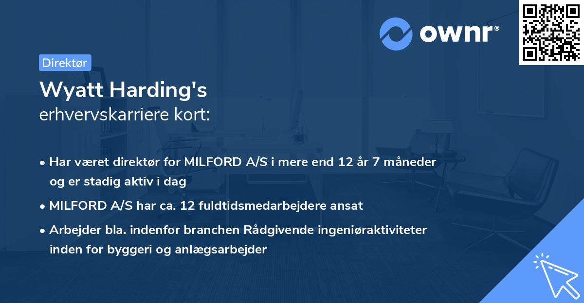 Wyatt Harding's erhvervskarriere kort