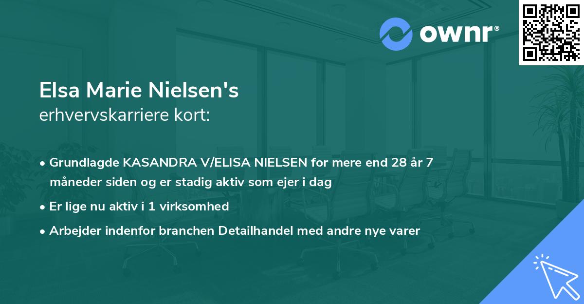 Elsa Marie Nielsen's erhvervskarriere kort