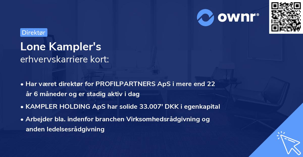 Lone Kampler's erhvervskarriere kort
