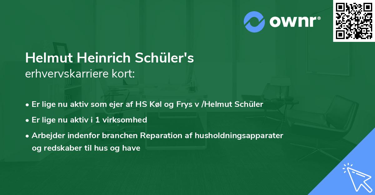 Helmut Heinrich Schüler's erhvervskarriere kort