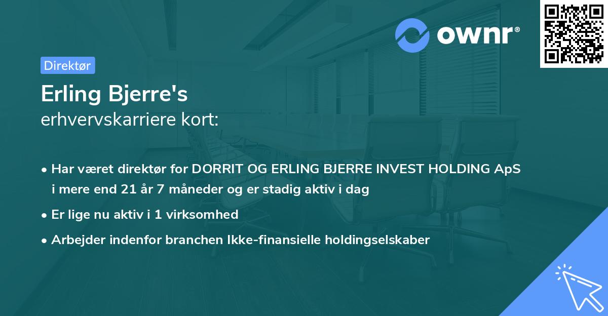 Erling Bjerre's erhvervskarriere kort