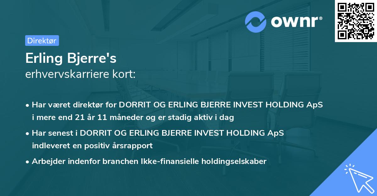 Erling Bjerre's erhvervskarriere kort