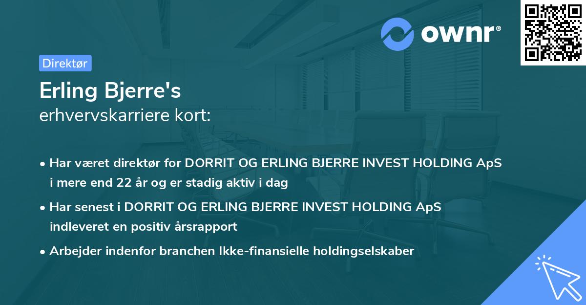 Erling Bjerre's erhvervskarriere kort