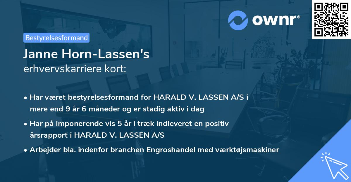 Janne Horn-Lassen's erhvervskarriere kort