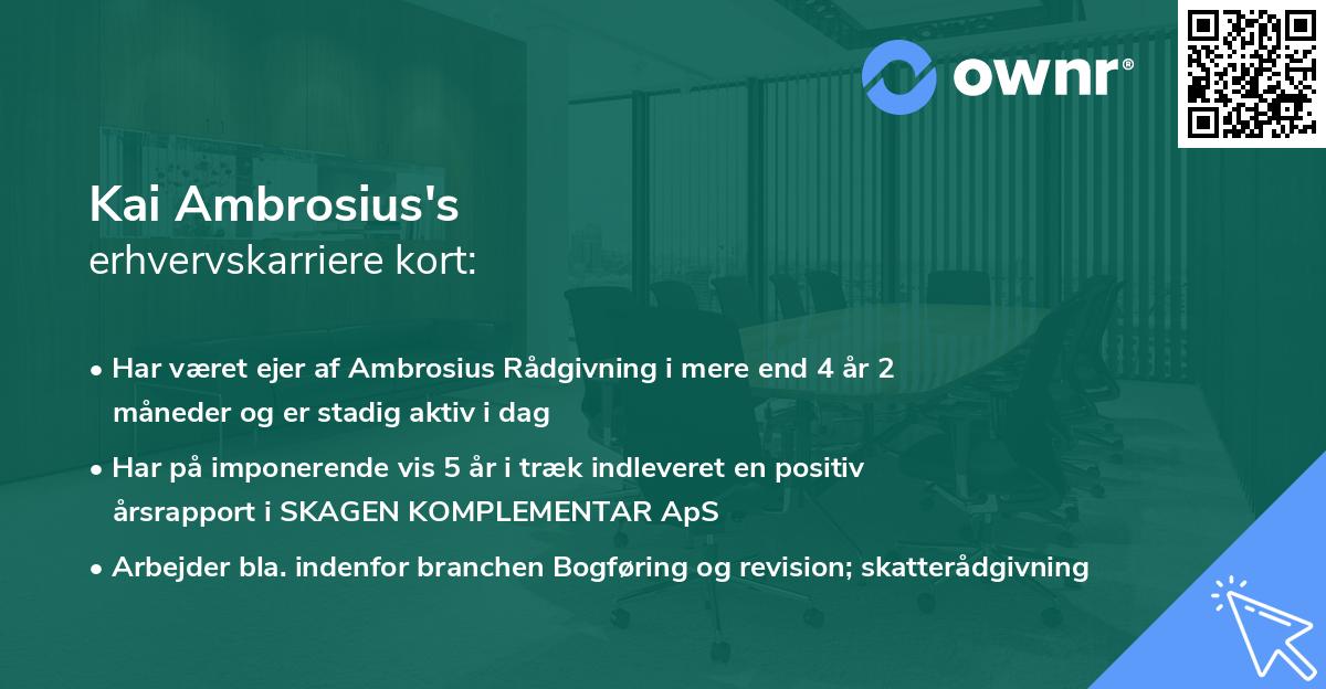 Kai Ambrosius's erhvervskarriere kort