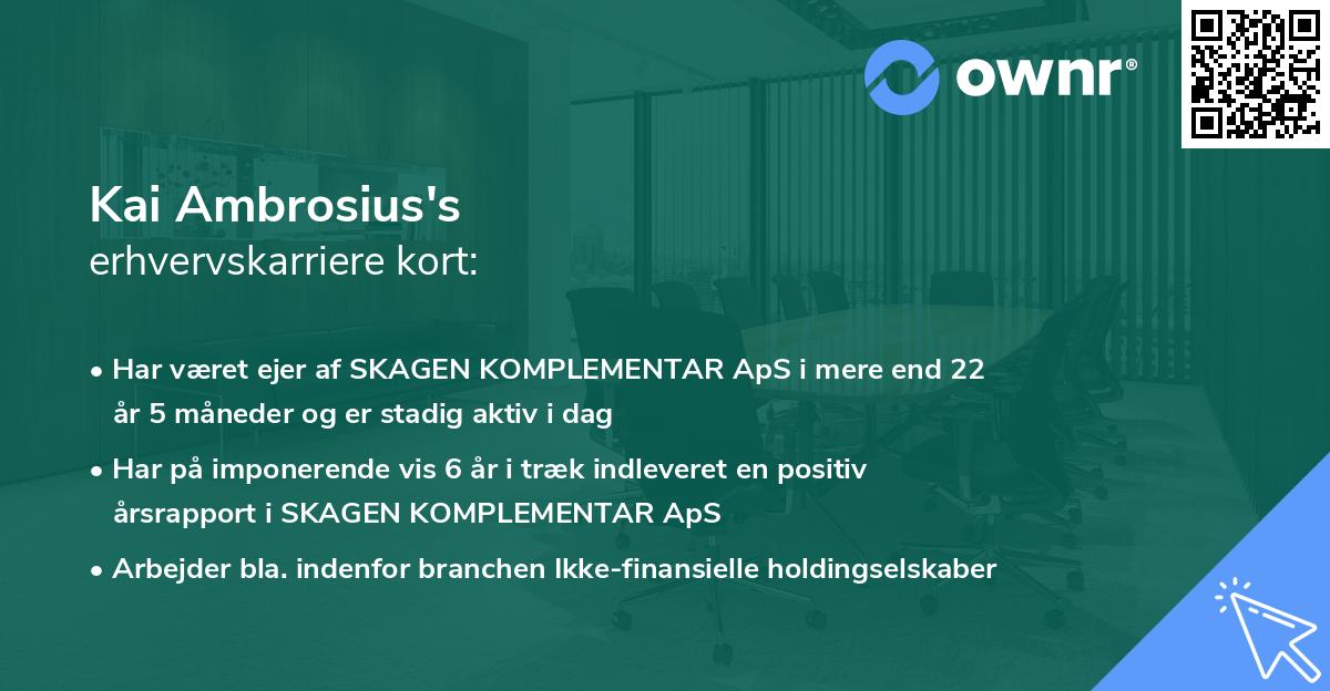 Kai Ambrosius's erhvervskarriere kort