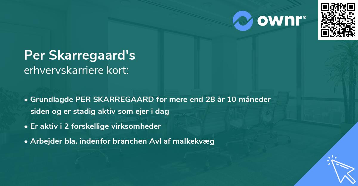 Per Skarregaard's erhvervskarriere kort