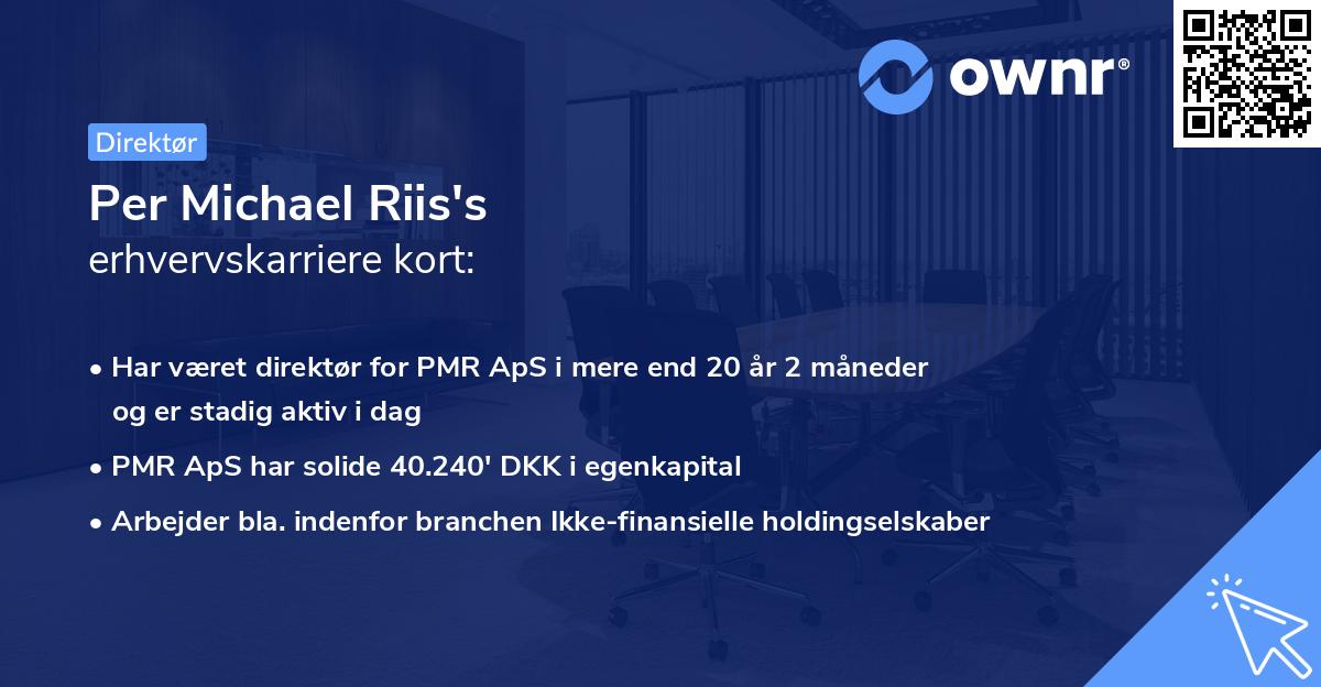 Per Michael Riis's erhvervskarriere kort