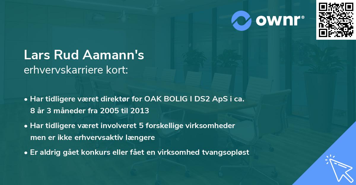 Lars Rud Aamann's erhvervskarriere kort