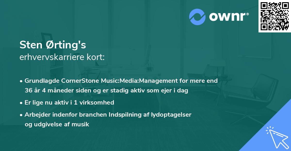 Sten Ørting's erhvervskarriere kort