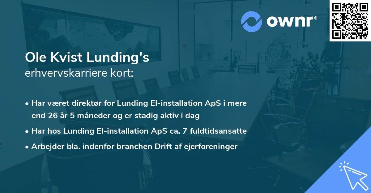 Ole Kvist Lunding's erhvervskarriere kort