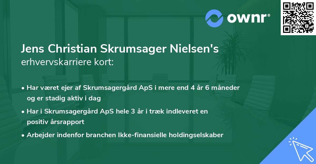 Jens Christian Skrumsager Nielsen's erhvervskarriere kort