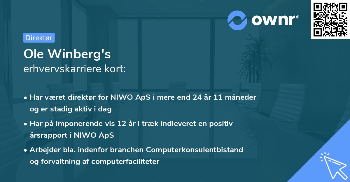 Ole Winberg's erhvervskarriere kort