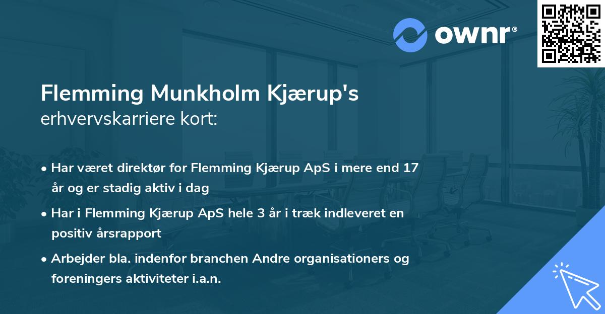 Flemming Munkholm Kjærup's erhvervskarriere kort