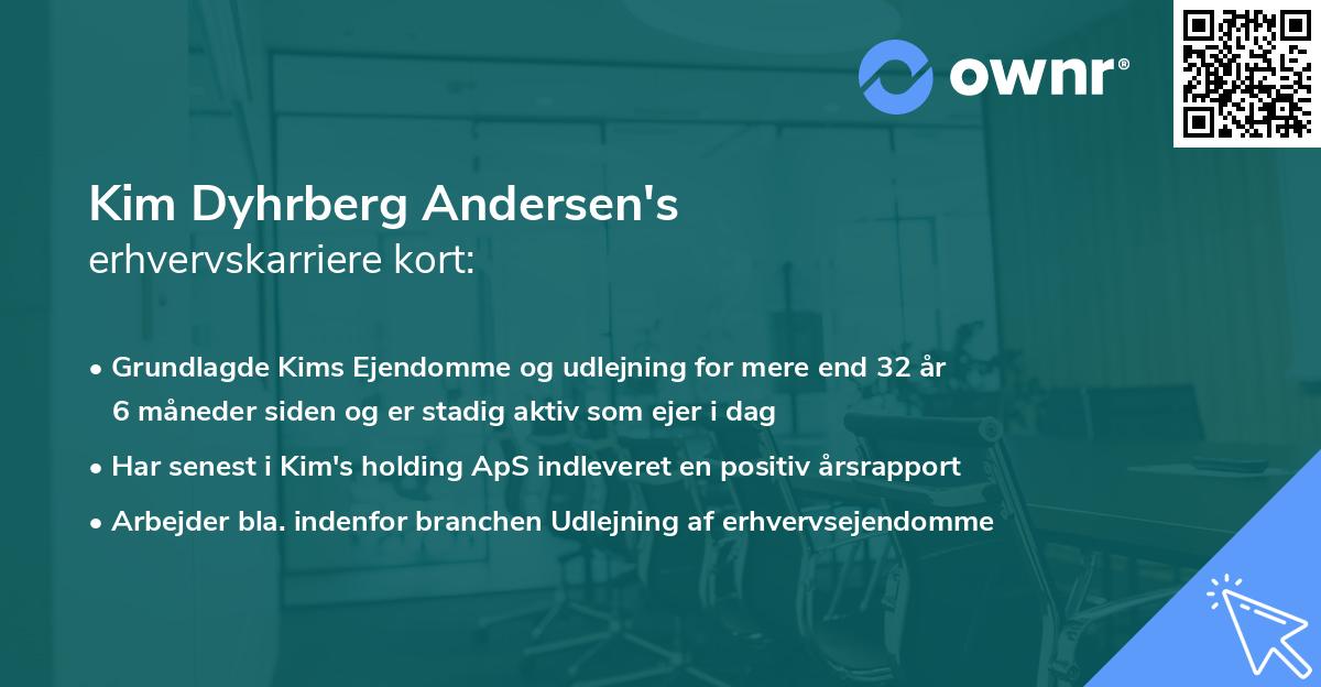 Kim Dyhrberg Andersen's erhvervskarriere kort