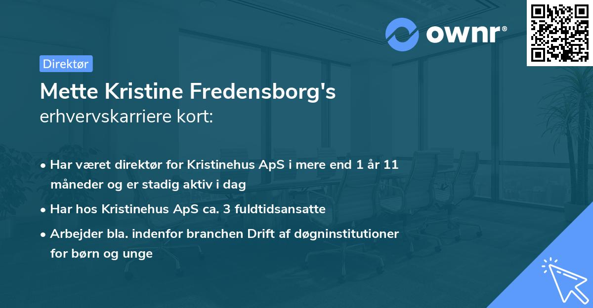 Mette Kristine Fredensborg's erhvervskarriere kort