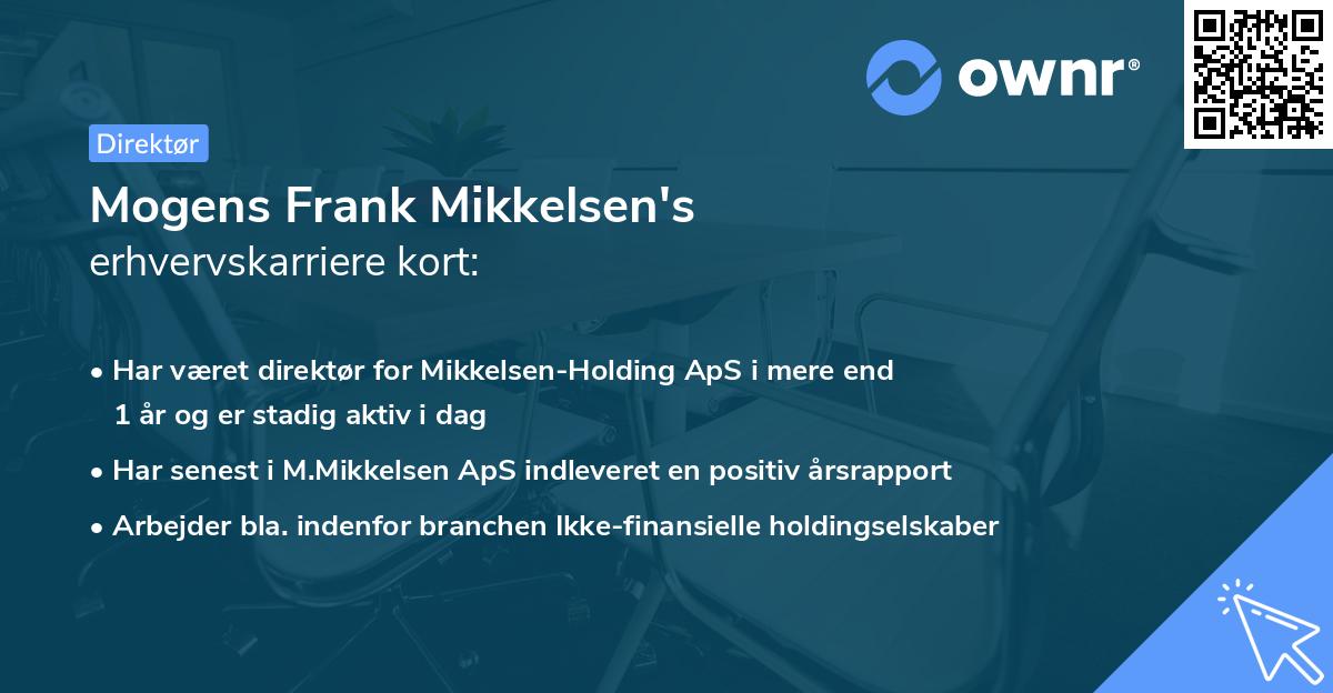 Mogens Frank Mikkelsen's erhvervskarriere kort