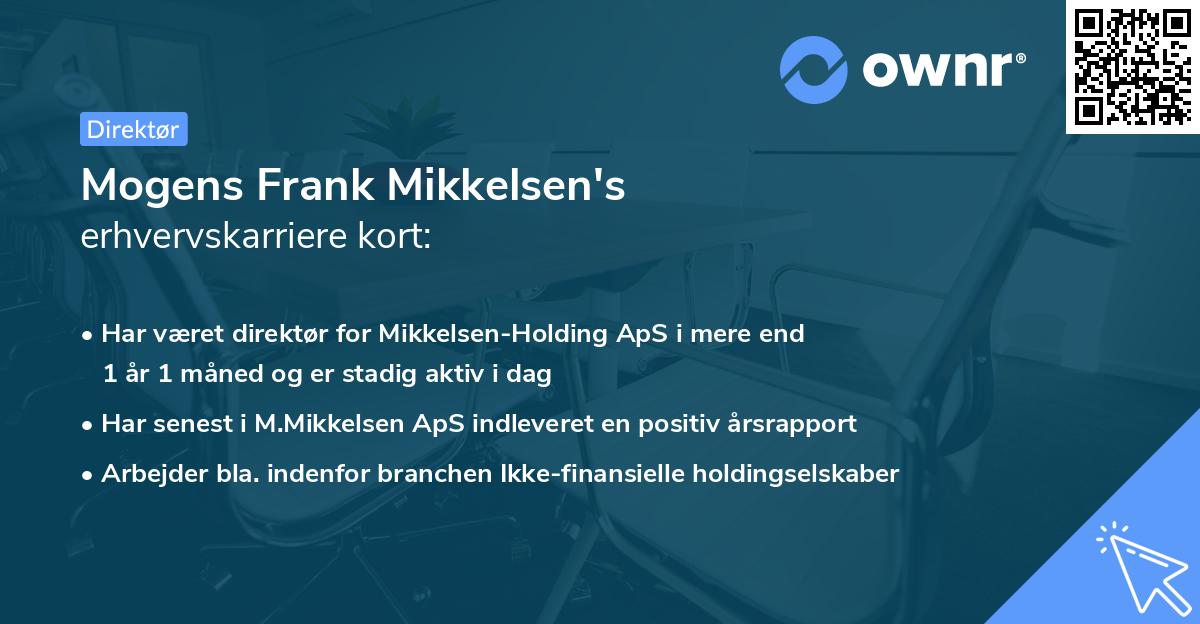 Mogens Frank Mikkelsen's erhvervskarriere kort
