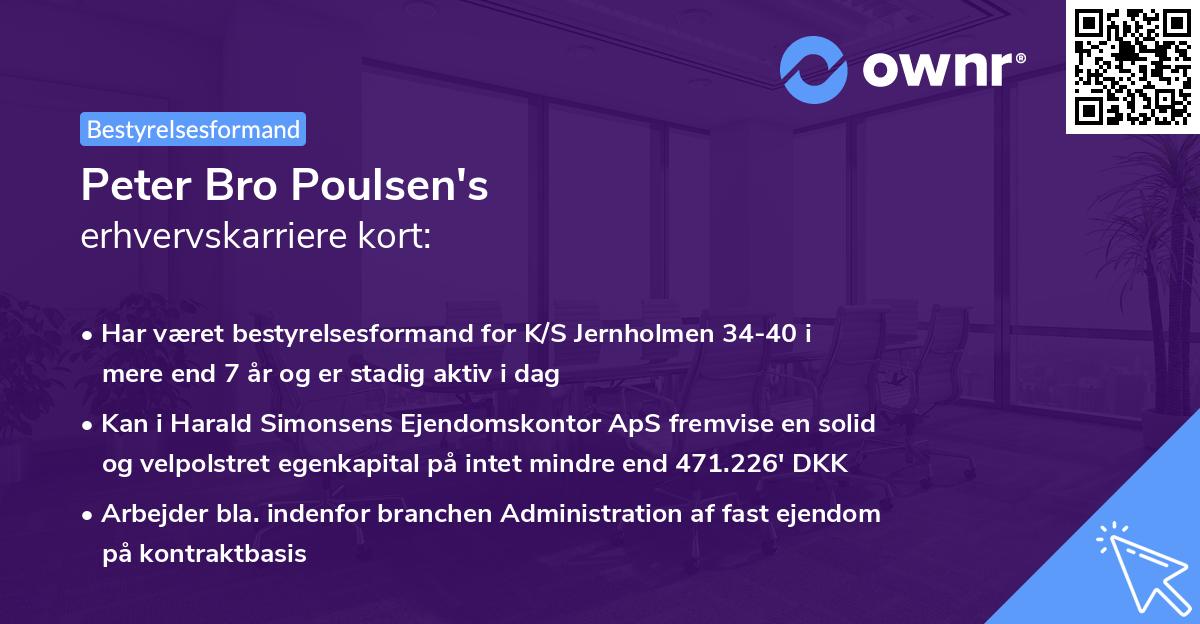 Peter Bro Poulsen's erhvervskarriere kort